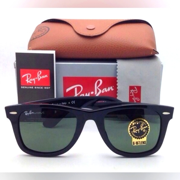 LIKE NEW RayBan Wayfarer Black RB2140 Men /Women Sunglasses - Picture 2 of 16